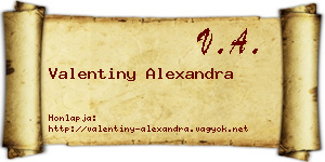 Valentiny Alexandra névjegykártya